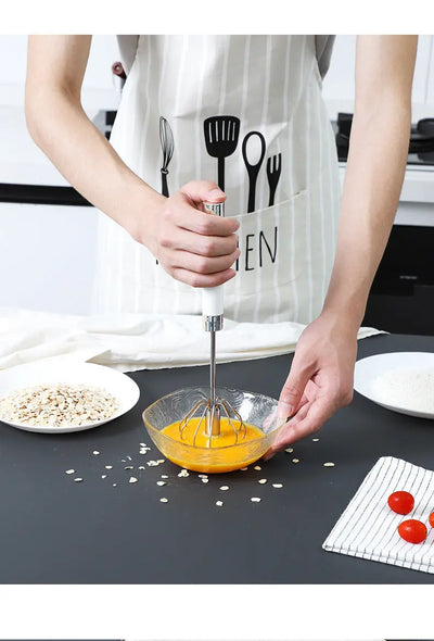 Semi-automatic Stainless Steel Egg Beater Hand Pressure - Smart Nest Gadgets