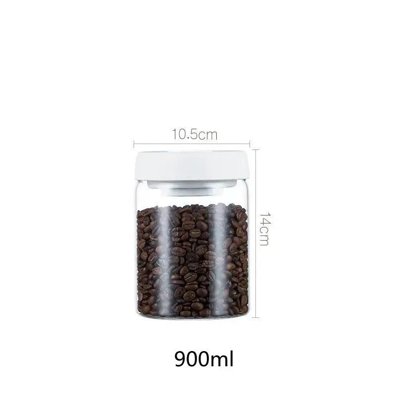 Vacuum Sealed Jug Set Black Coffee Beans Glass - Smart Nest Gadgets