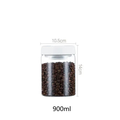Vacuum Sealed Jug Set Black Coffee Beans Glass - Smart Nest Gadgets