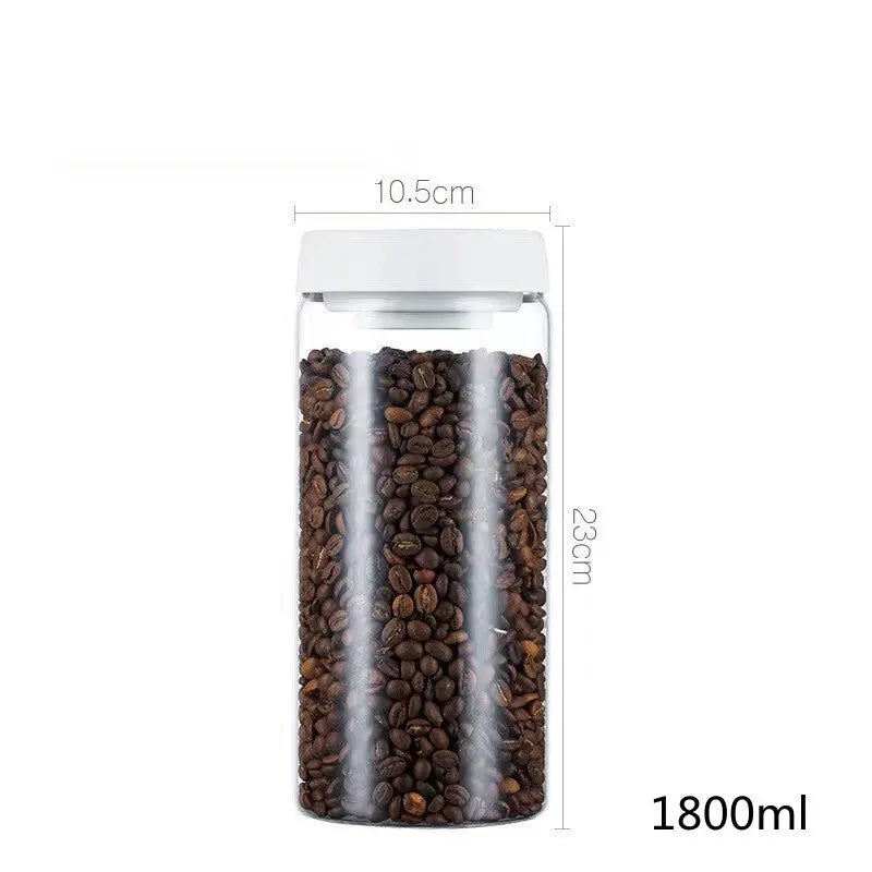 Vacuum Sealed Jug Set Black Coffee Beans Glass - Smart Nest Gadgets
