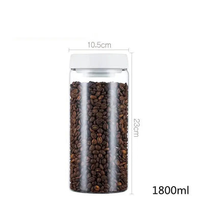 Vacuum Sealed Jug Set Black Coffee Beans Glass - Smart Nest Gadgets
