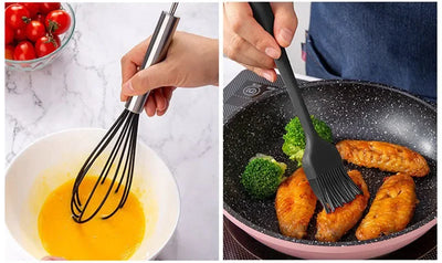 Silicone Cooking Utensils Non-stick Kitchenware Tools Spatula Ladle Egg Beaters Shovel Soup Butter Scraper Kitchen Cookware
