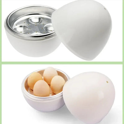 Microwave Egg Steamer Boiler Cooker Easy Quick 5 Minutes Hard or Soft Boiled Kitchen Cooking Tools Capacity for 4 Eggs