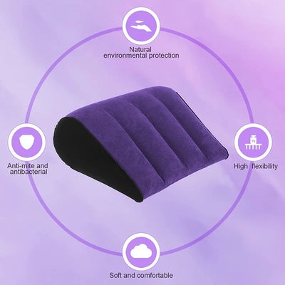 Inflatable Travel Pillow Multifunctional Body Pillow Lumbar Yoga Pillow Travel Positions Support Air Cushion Triangular Pillow