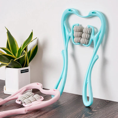 Cervical Neck Massager, Manual Neck Clamp Multifunctional Kneading Roller 6-Ball Shoulder And Neck Relaxation Massager