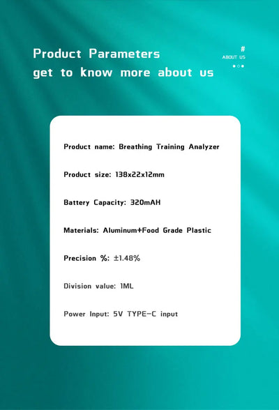 Smart Breathing Trainer, Breathing Exercise Device with Breath Monitor App to Strengthen Breathing Muscles