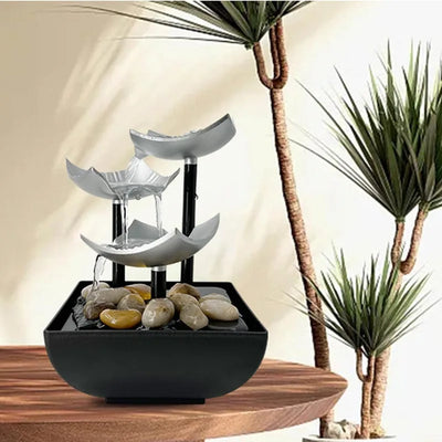 Office Home  Decoration Water Fountain Indoor Waterfall for Interior Decoration Office Home Tabletop Feng Shui Water Landscape