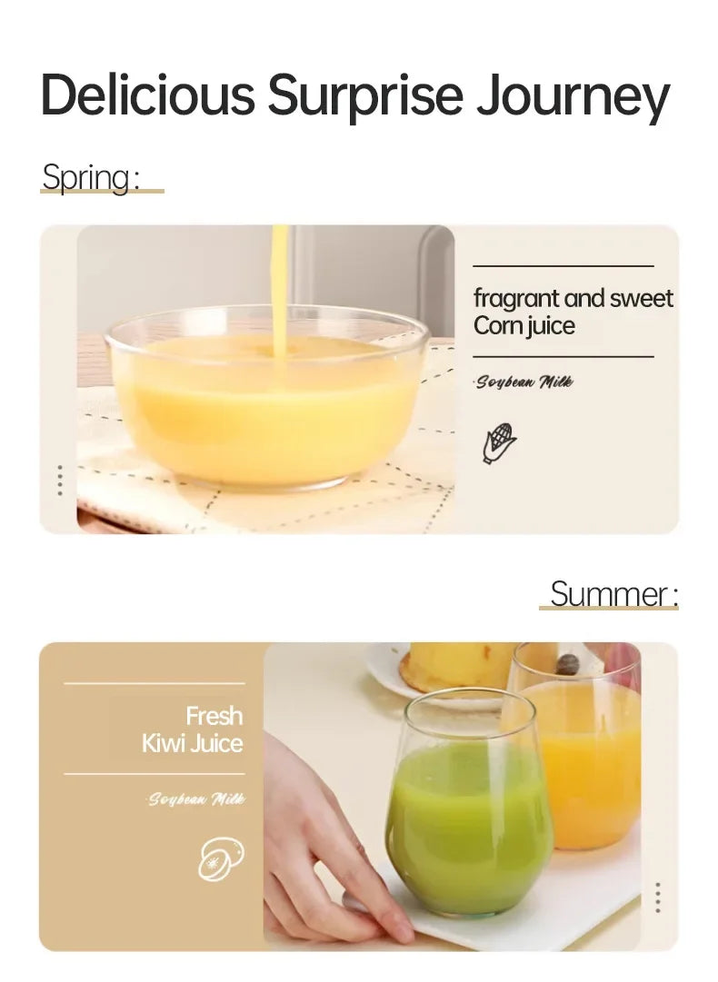 Soy Milk Machine Electric Juicer Blender Mixer Soybean Milk Maker Wall Breaking Machine 10-leaf Blade Breakfast Machine