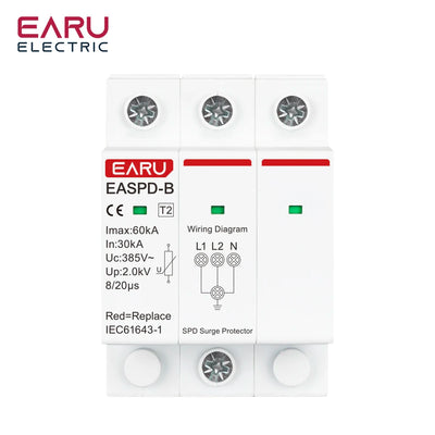 SPD Surge Protector Device Arrester Low Voltage House Surge Voltage Protection for AC Power 1P 2P 3P 4P 20KA-40KA 30KA-60KA