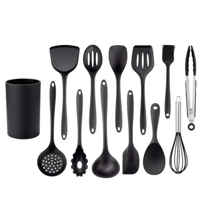 Silicone Cooking Utensils Non-stick Kitchenware Tools Spatula Ladle Egg Beaters Shovel Soup Butter Scraper Kitchen Cookware