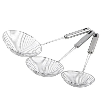 Stainless Steel Skimmer Solid Spider Strainer Ladle Stainless Steel Kitchen Utensil Tool French Fries Fish Frying Utensil Smart Nest Gadgets