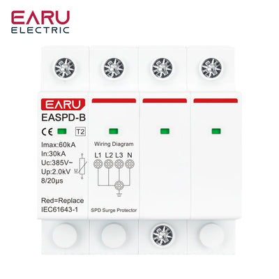 SPD Surge Protector Device Arrester Low Voltage House Surge Voltage Protection for AC Power 1P 2P 3P 4P 20KA-40KA 30KA-60KA