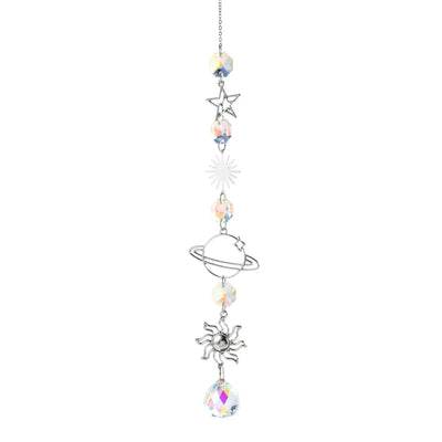 1pc Crystal Wind Chime Moon Sun Catcher Diamond Prisms Pendant Dream Catcher Rainbow Hanging Drop Home Garden Decor Windchime