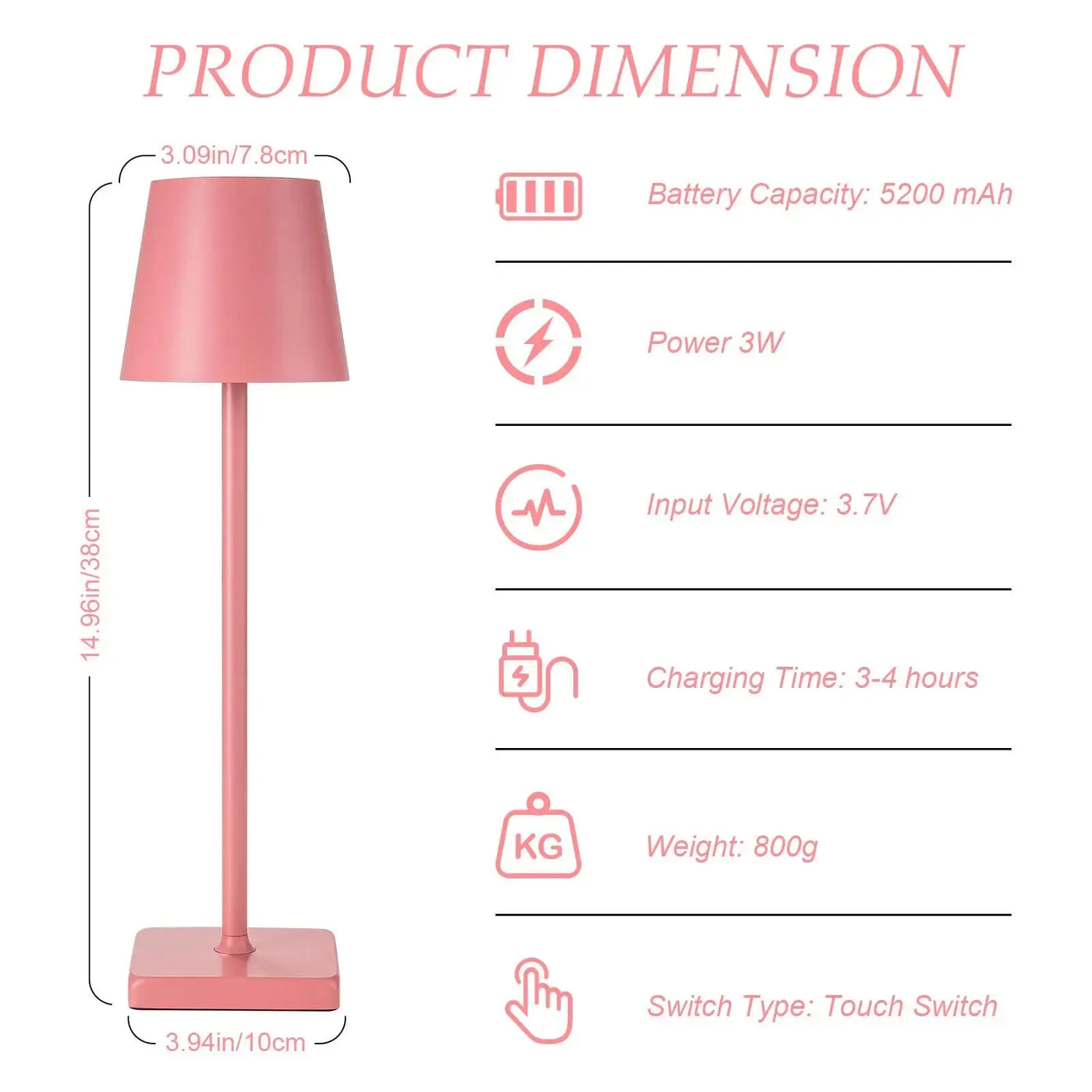 LED Desk Lamp Usb Rechargeable Table Lamp Bar Restaurant Ambiance Wireless Touch Lamps Waterproof Led Lights Bedroom Decor Light Smart Nest Gadgets