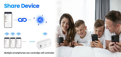 16A Smart Plug with Bluetooth App Control Power Monitoring Timer Countdown Group Voice Control PowerOff Memory Works with Alexa