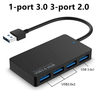 High-Speed USB 3.0 Hub 4 Port MultiFunction USB HUB Adapter Expander Splitter Plug & Play For PC Compatible with Various Systems