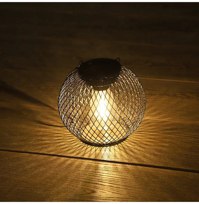 Outdoor Solar Iron Lantern Led Solar Lights Waterproof Decorative Hanging Lights for Tree Garden Yard Patio Pathway Dusk-to-dawn