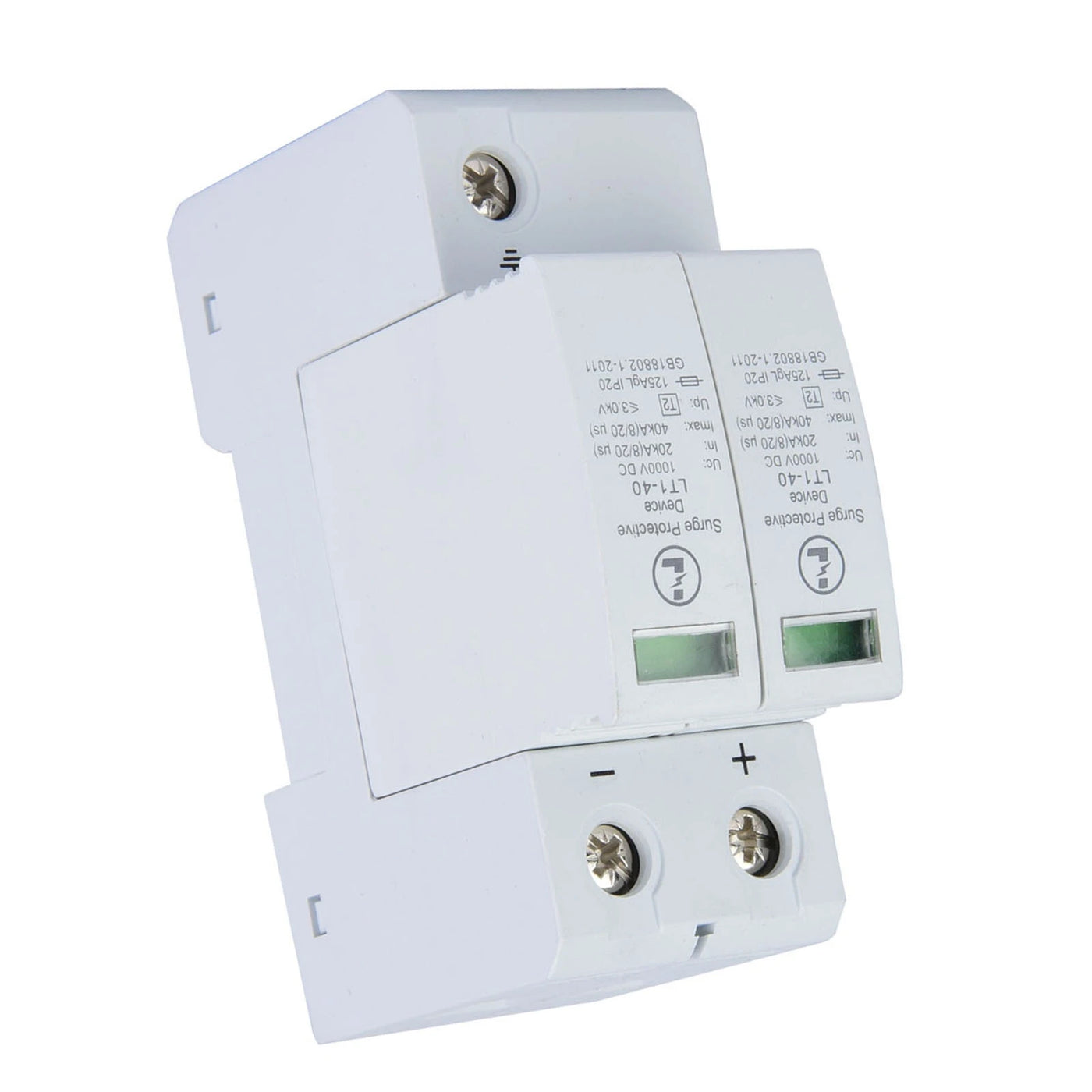 2P 40KA Surge Protective Device DC Photovoltaic Lightning Tele Protector Low Voltage Arrester 1000V