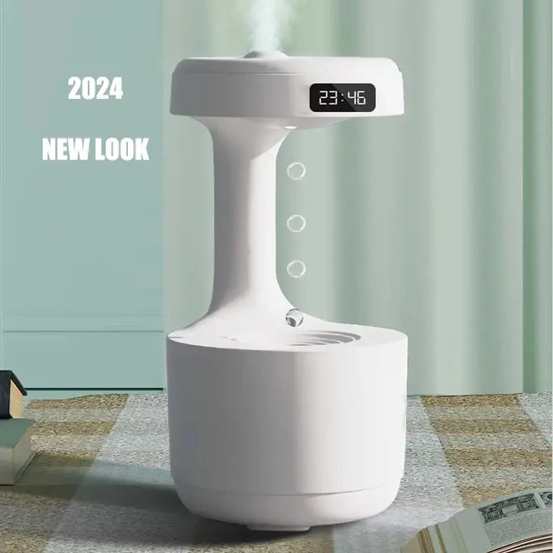Anti-Gravity Water Droplet Humidifier LED Clock Display - Smart Nest Gadgets