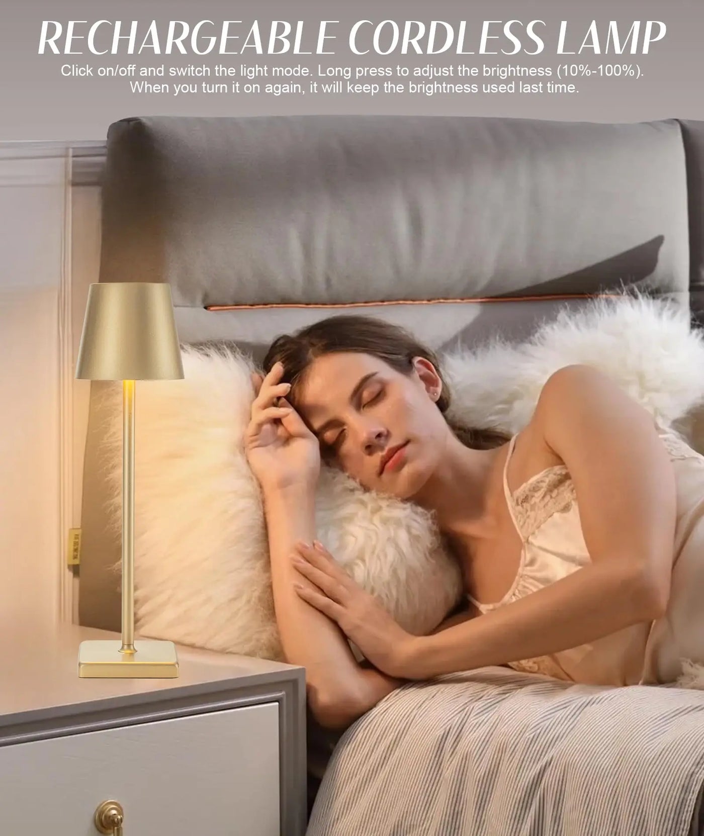 LED Desk Lamp Usb Rechargeable Table Lamp Bar Restaurant Ambiance Wireless Touch Lamps Waterproof Led Lights Bedroom Decor Light