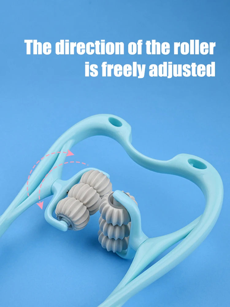 Six-Wheel Manual Cervical Massager for Neck Back Waist - Muscle Tension Relief And Relaxation Rolling Therapeutic Tool