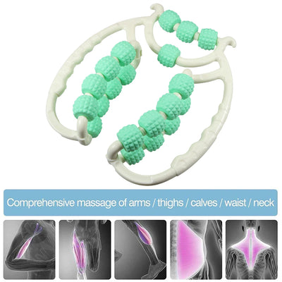 Leg Massager Multi-functional 12 Wheels Full-coverage Massage Roller for Arm Waist Leg Muscle Relaxation Manual Massage Machine