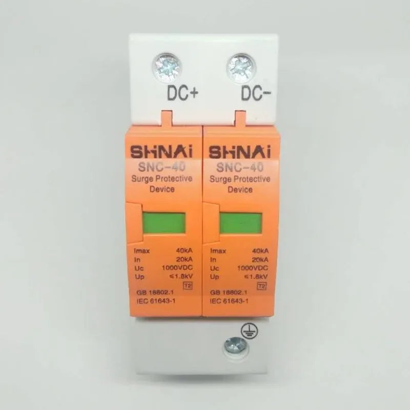 Surge Protective Device SPD DC 500V 800V 1000V 2P DC1000V 20KA~40KA  Low-voltage Arrester  House din rail 2 Poles Protector