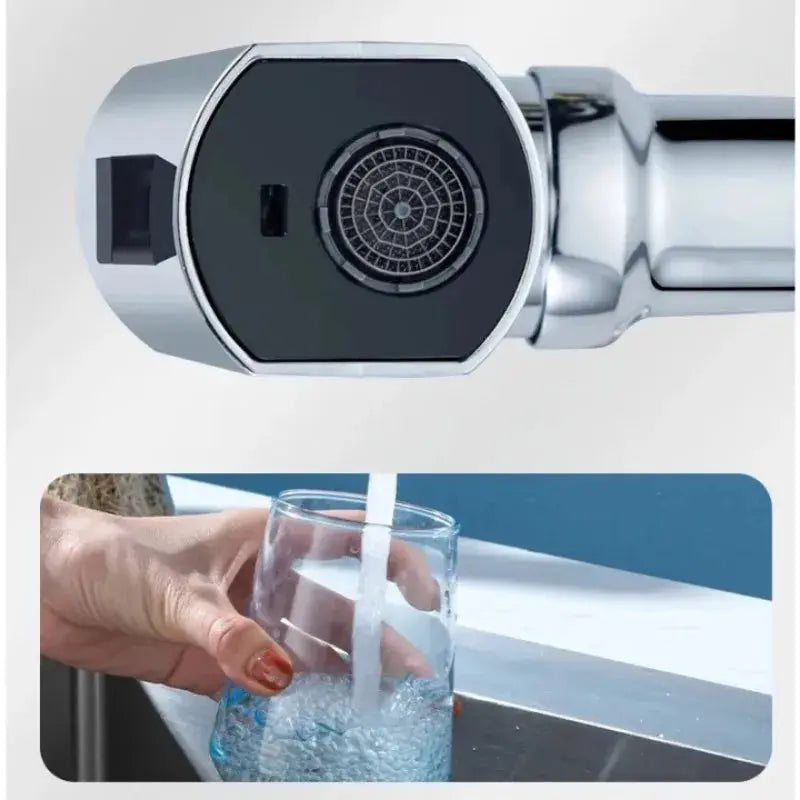 Kitchen Faucet Waterfall Outlet Splash Proof Universal 360° Rotating Bubbler 3 Modes Multifunctional Water Tap Nozzle Extension Smart Nest Gadgets