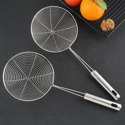 Stainless Steel Skimmer Solid Spider Strainer Ladle Stainless Steel Kitchen Utensil Tool French Fries Fish Frying Utensil Smart Nest Gadgets