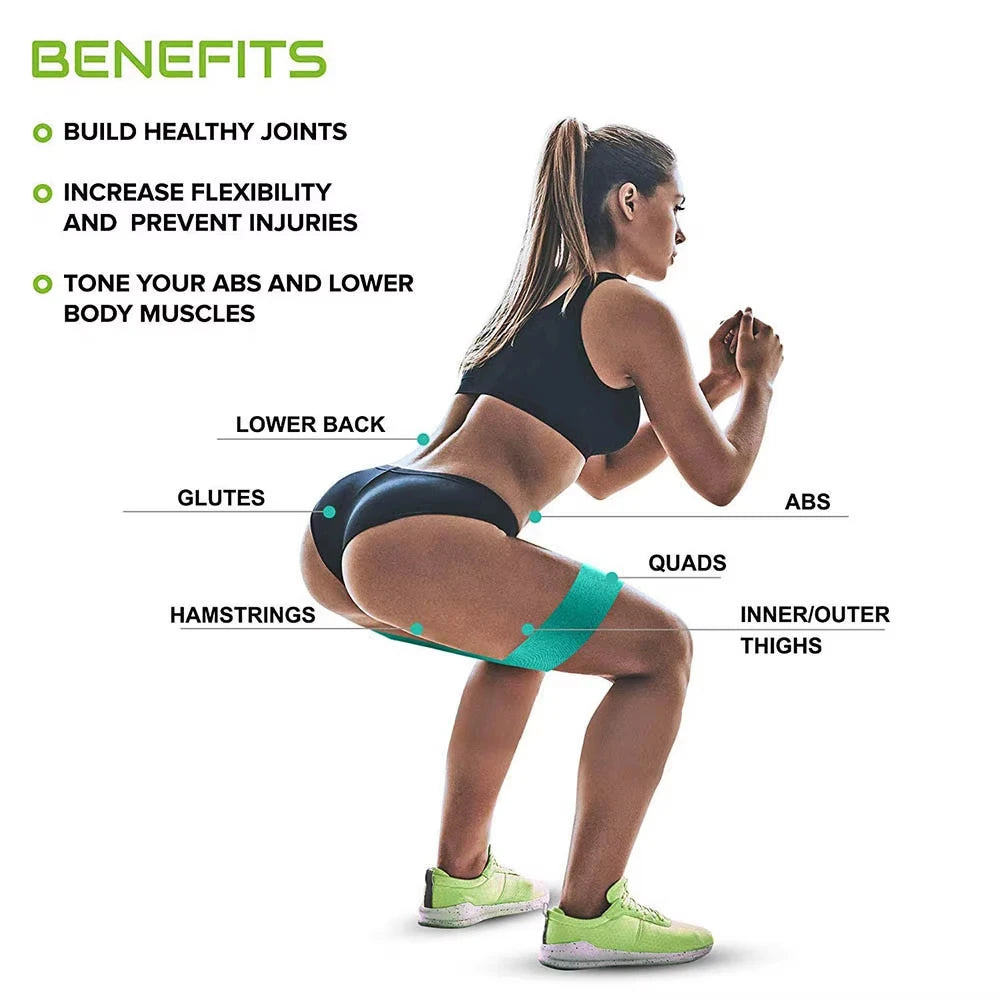 Fitness Exercise Stretch Hip Resistance Bands Yoga Legs Butt Anti Slip Elastic Fitness Bodybulding Exercise Workout Equipment ﻿