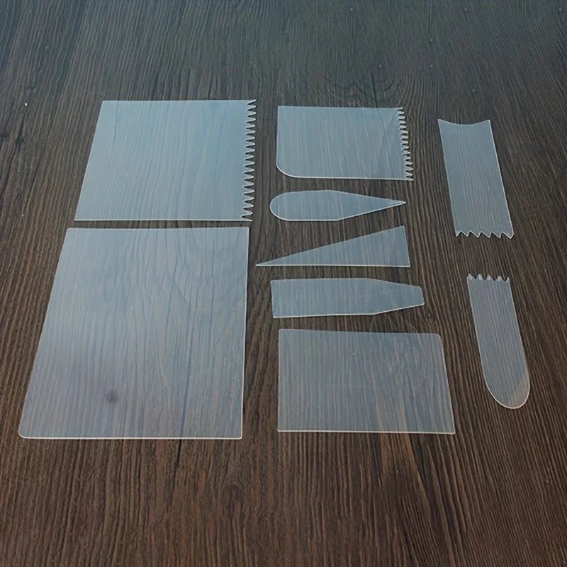 9pcs, Professional Baking Tools Set - Cake Scraper, Cream Spatula, Cake Cutter, Pastry Mold - Essential Kitchen Gadgets