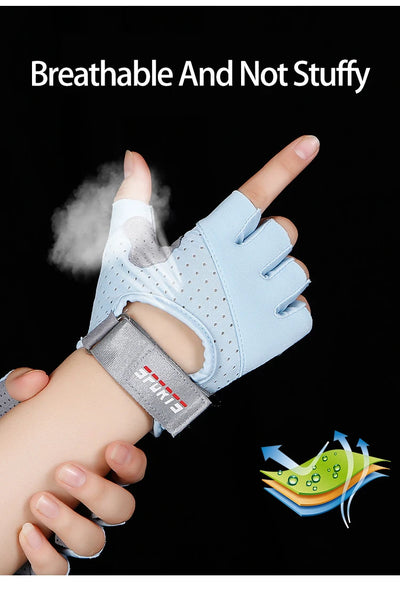 Fitness Yoga Gloves for Men Women Gym Hiking Summer Ice Silk Breathable Gloves Cycling Anti Slip Exercise Weightlifting Gloves