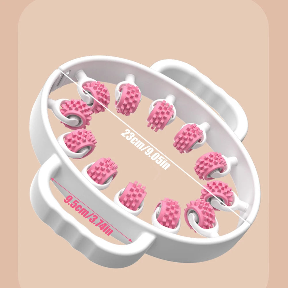 Leg Massager Multi-functional 12 Wheels Full-coverage Massage Roller for Arm Waist Leg Muscle Relaxation Manual Massage Machine