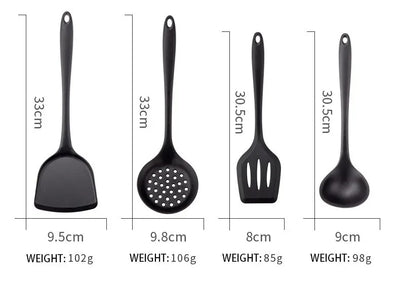 Silicone Cooking Utensils Non-stick Kitchenware Tools Spatula Ladle Egg Beaters Shovel Soup Butter Scraper Kitchen Cookware