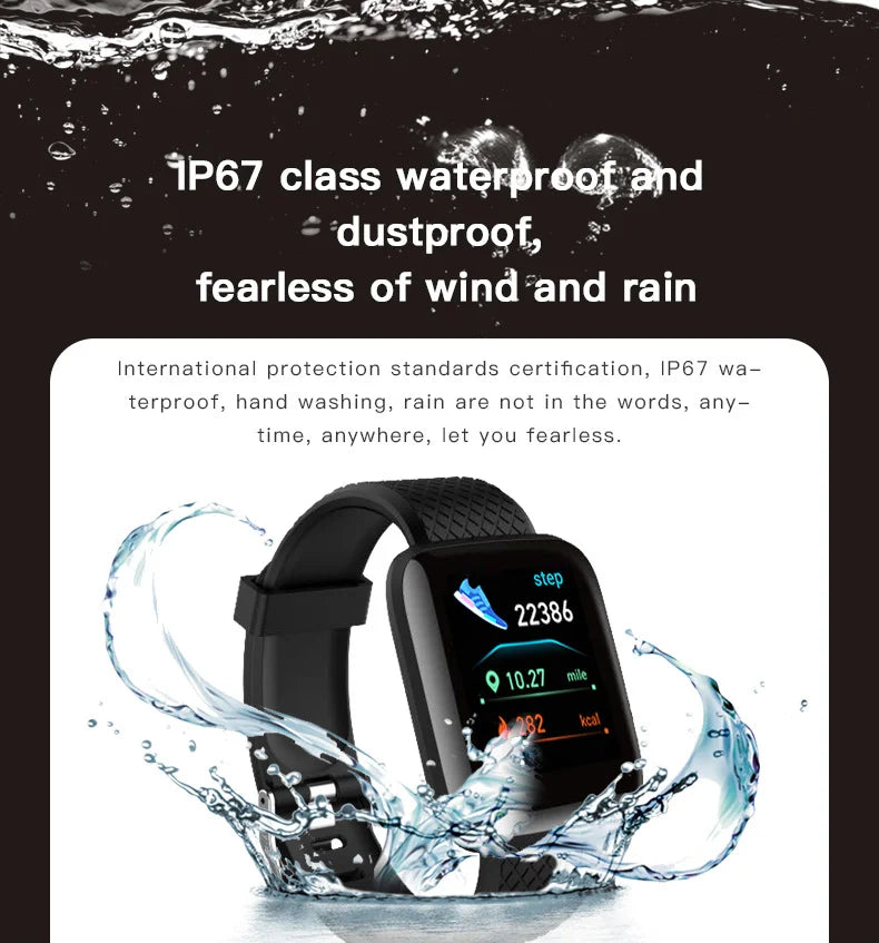 Smart Fitness Tracker Bracelet with Color Screen Health Reminders Exercise Step Counting Intelligent Information Notifications
