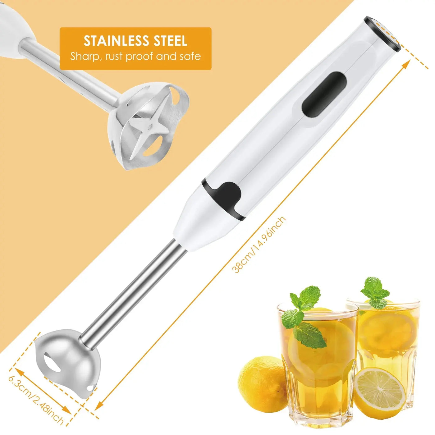 Immersion Blender Household Handheld Immersion Blender Multifunctional Electric Stick Blender for Soup Smoothie Sauce Juice Smart Nest Gadgets