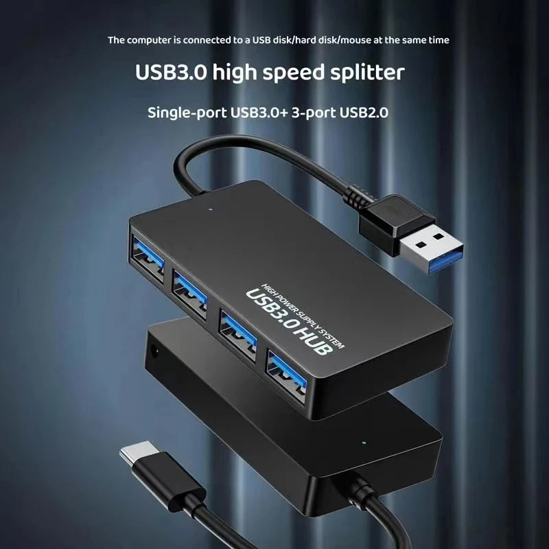 USB HUB 3.0 Adapter USB 3.0 HUB Extender 4 Ports Docking Station High Speed Date Transfer for Pc Laptop Accessories USB Splitter