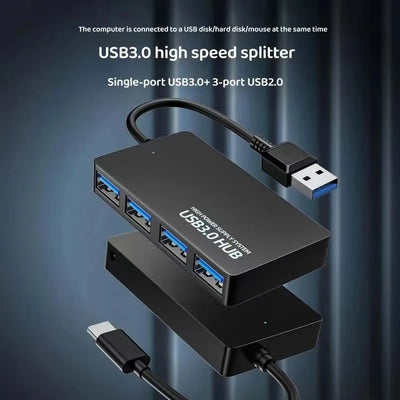 USB HUB 3.0 Adapter USB 3.0 HUB Extender 4 Ports Docking Station High Speed Date Transfer for Pc Laptop Accessories USB Splitter
