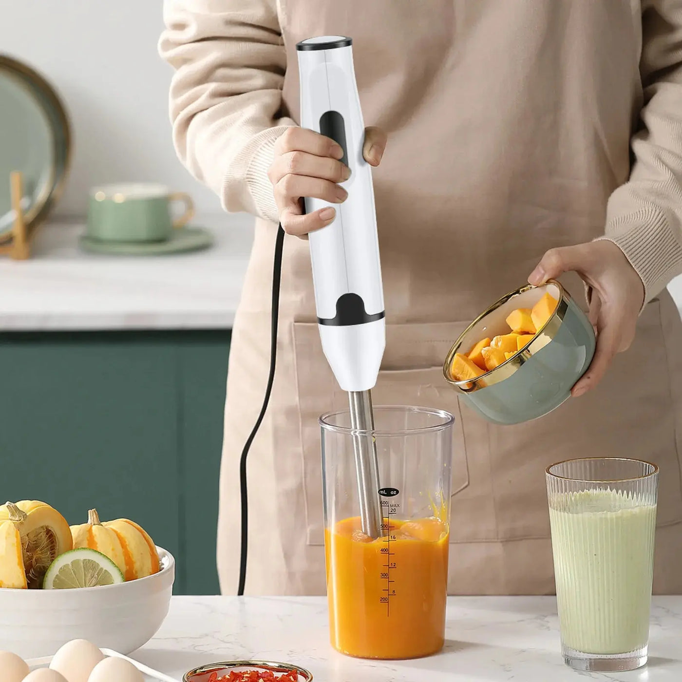 Immersion Blender Household Handheld Immersion Blender Multifunctional Electric Stick Blender for Soup Smoothie Sauce Juice Smart Nest Gadgets