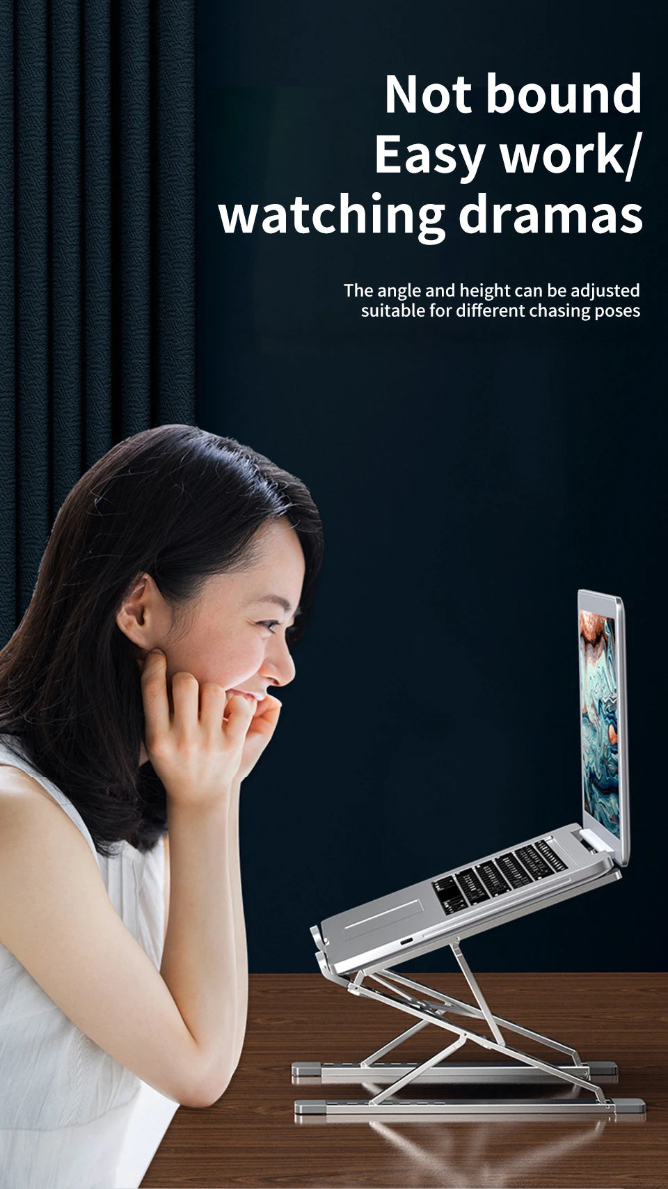 Laptop Stand For Macbook Folding Adjustable Aluminum Computer Pc Tablet Stand Notebook Tablelaptop Holder Heat Dissipation