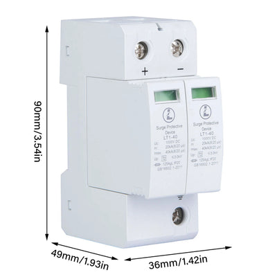 2P 40KA Surge Protective Device DC Photovoltaic Lightning Tele Protector Low Voltage Arrester 1000V