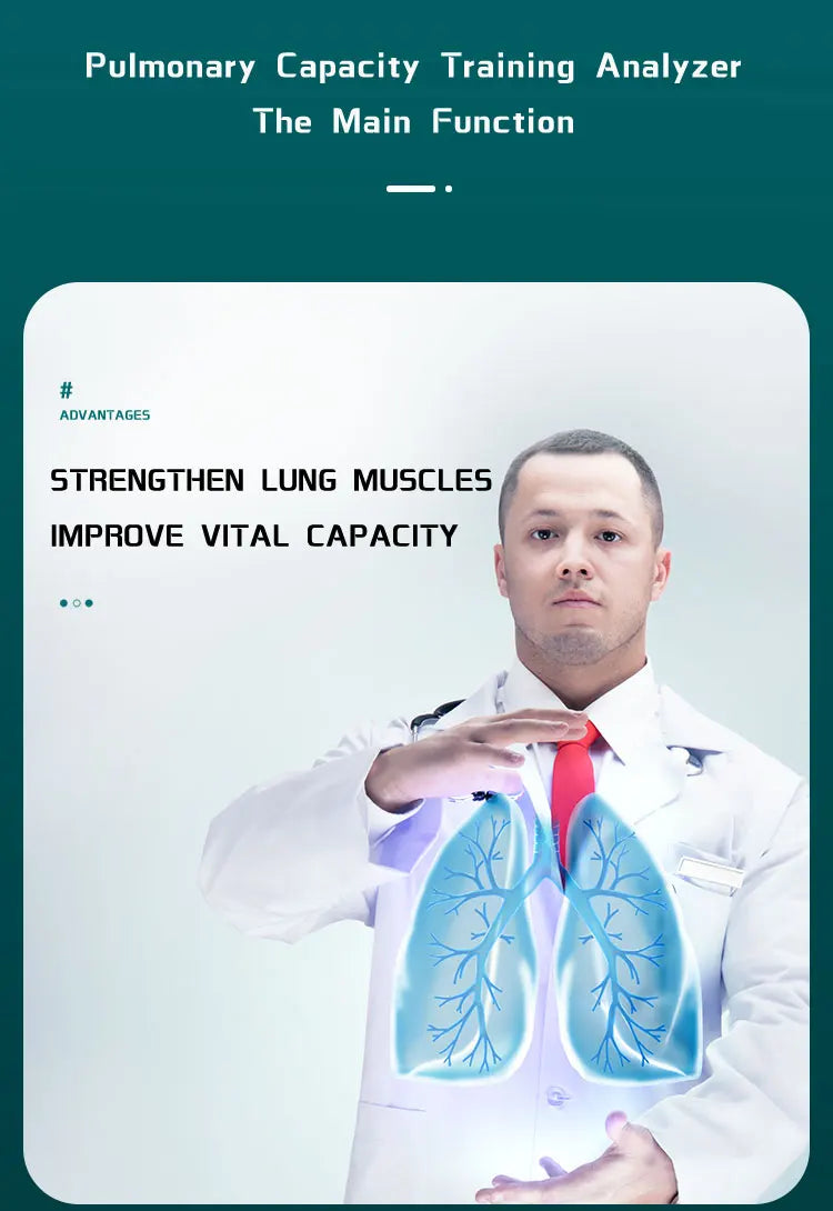 Smart Breathing Trainer, Breathing Exercise Device with Breath Monitor App to Strengthen Breathing Muscles