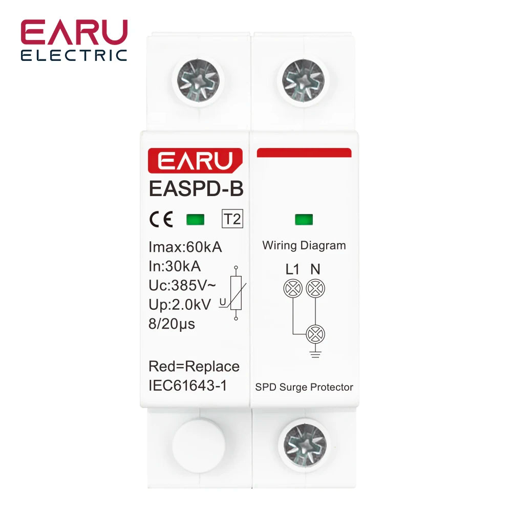 SPD Surge Protector Device Arrester Low Voltage House Surge Voltage Protection for AC Power 1P 2P 3P 4P 20KA-40KA 30KA-60KA