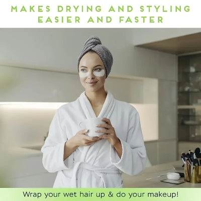 Microfibre Hair Towel Wrap - Quick-Drying, Ultra-Absorbent, Gently Cares for Frizzy or Damaged Hair, Hair Dryer Cap for Women