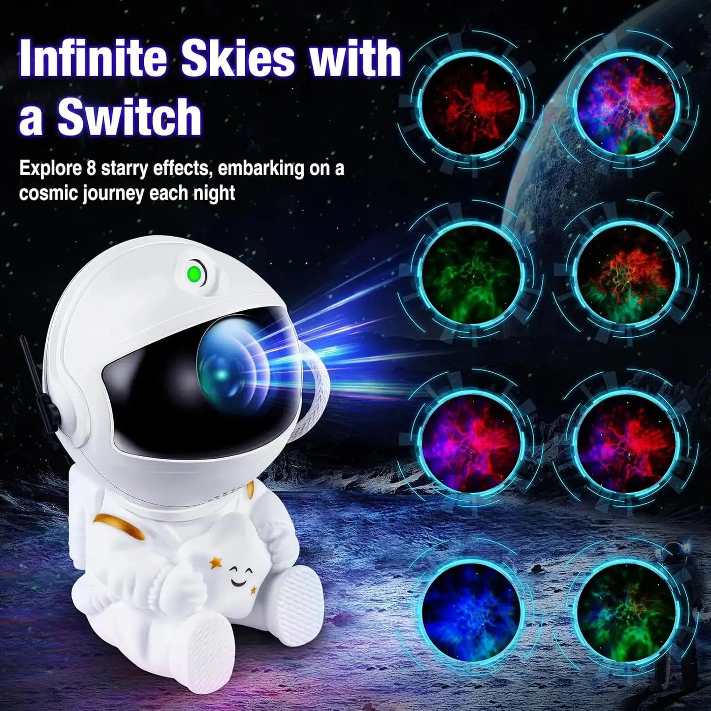 Star Projector Galaxy Night Light Astronaut Space - Smart Nest Gadgets