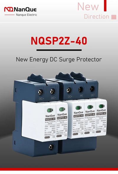 DC SPD 100V 250V 500V 800V 1000V Surge Arrester Protective Lightning Protector 20KA 40KA 60KA New Energy  DC Surge Protector