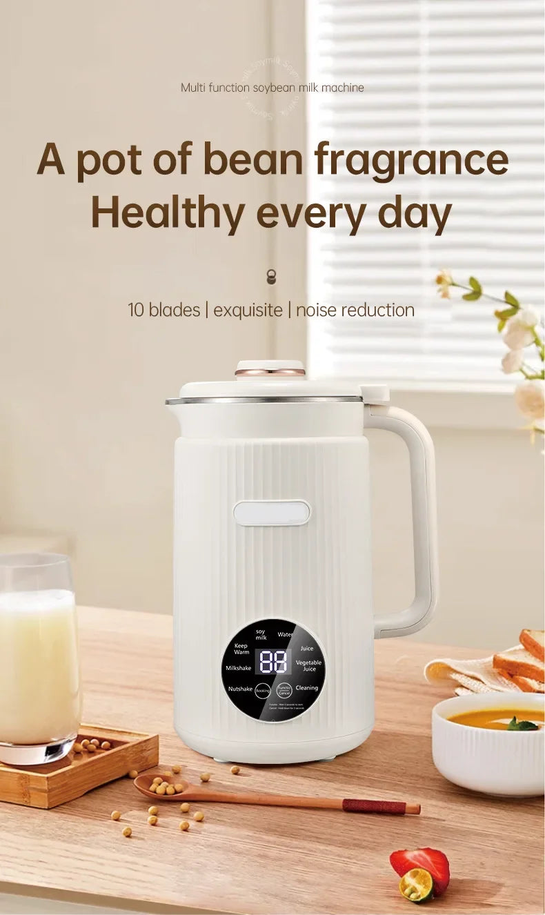 Soy Milk Machine Electric Juicer Blender Mixer Soybean Milk Maker Wall Breaking Machine 10-leaf Blade Breakfast Machine