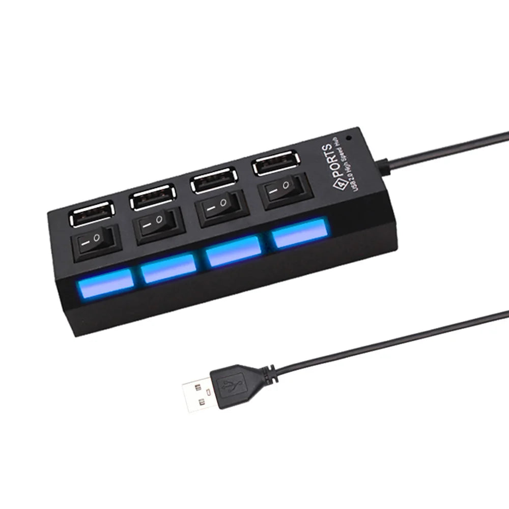USB HUB USB Switch USB Hub 2.0 Adapter High Speed Multi 7 Ports Hub USB On/Off Switch Portable USB Splitter For Computer Laptop