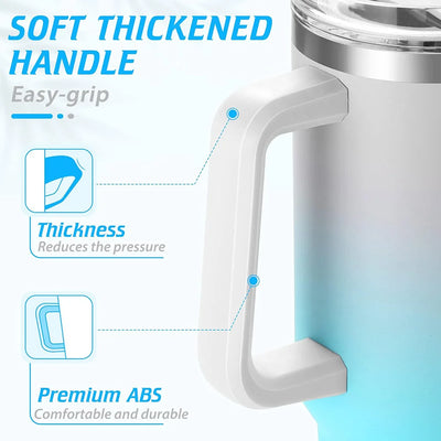 40oz Tumbler with Handle and Straw, Pink Insulated Travel Mug Iced Coffee Cup, Reusable Stainless Steel Insulated Water Bottle