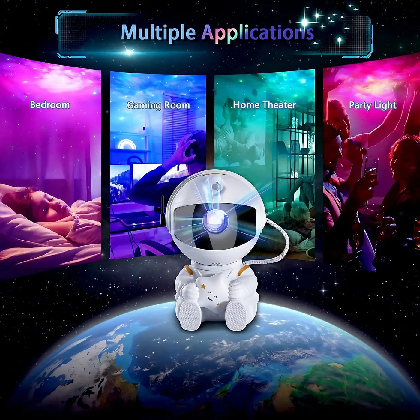 Star Projector Galaxy Night Light Astronaut Space - Smart Nest Gadgets